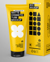 Opened Box With Cosmetic Tube Mockup