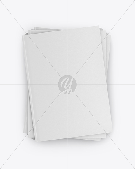 Seven Magazines Mockup - Top View