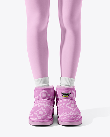 Pair of UGG Boots on Woman's Legs with Leggings Mockup - Shoe mockups
