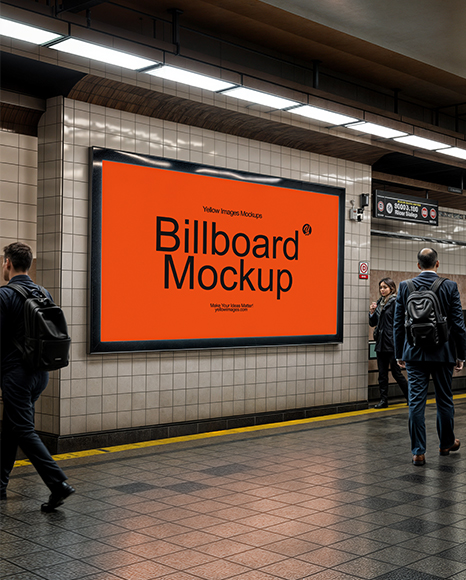 Billboard in the Subway Mockup