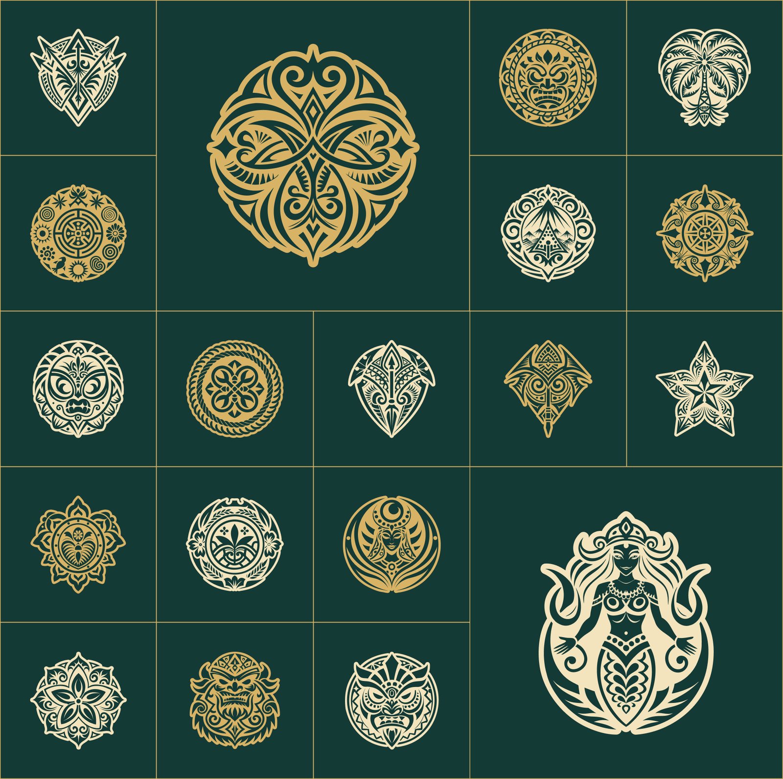 Hawaiian Symbols Art Set