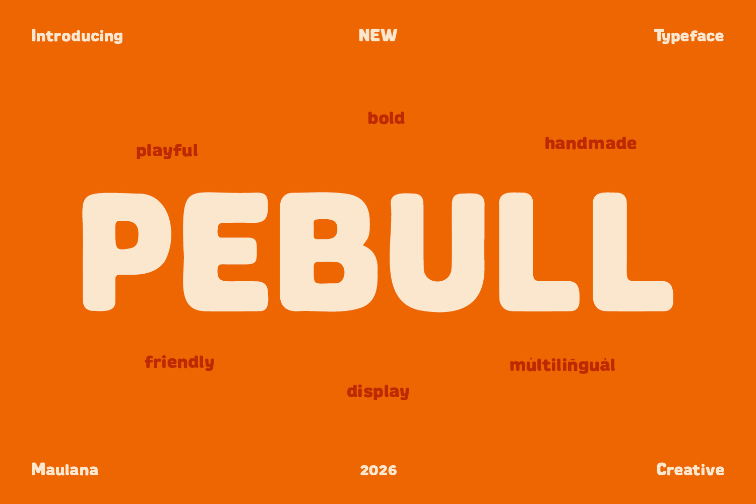 Pebull Playful Rounded Display Font
