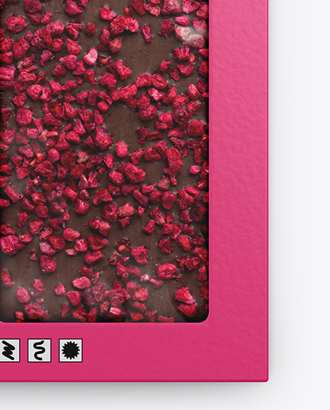 Milk Chocolate Bar with Raspberry Slices Mockup