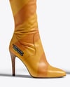 Pair of Over-The-Knee Boots on Women's Legs with Jeans Mockup