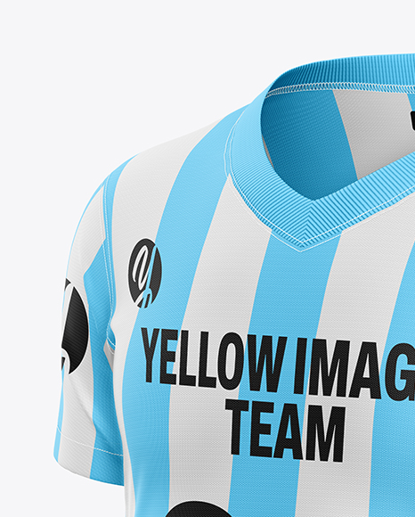 Kids V-Neck Jersey Mockup - Half Side View