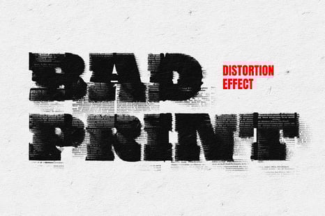 Distortion Print Text & Logo Effect - Text effect photoshop