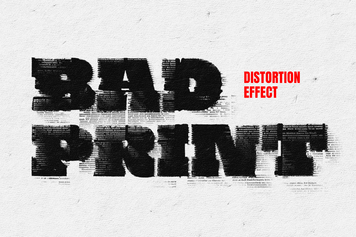 Distortion Print Text &amp; Logo Effect