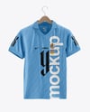 Soccer Polo Jersey on a Wooden Hanger Mockup