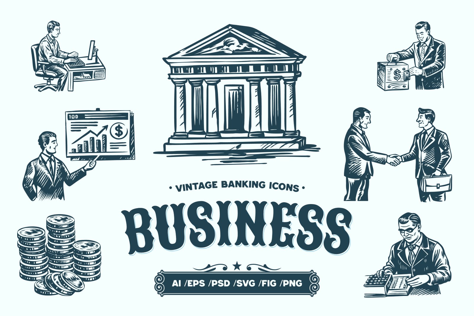 Vintage Business and Banking Icon