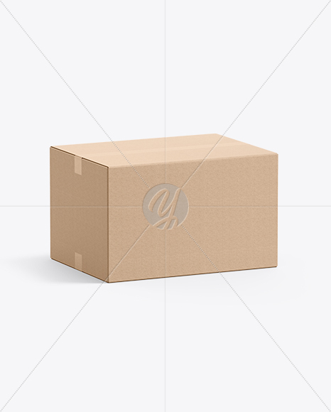 Cardboard Box Mockup – Half Side View