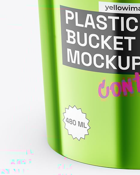 Metallized Plastic Bucket Mockup