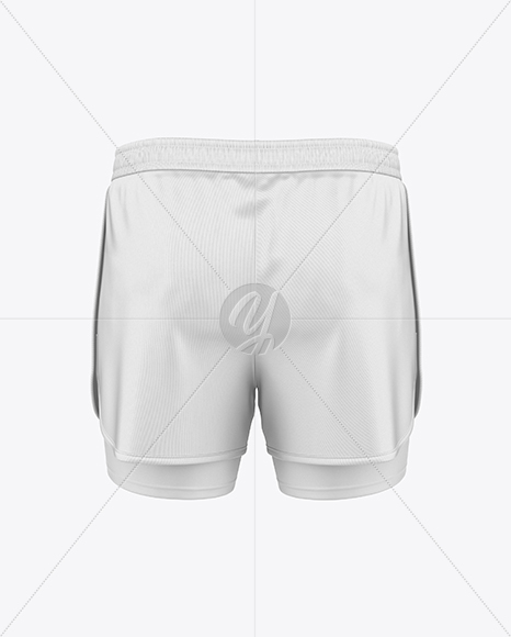 Men's Double-Layer Shorts Mockup - Back View