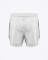 Men's Double-Layer Shorts Mockup - Back View