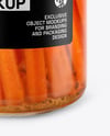 Clear Glass Jar with Pickled Carrot Sticks Mockup