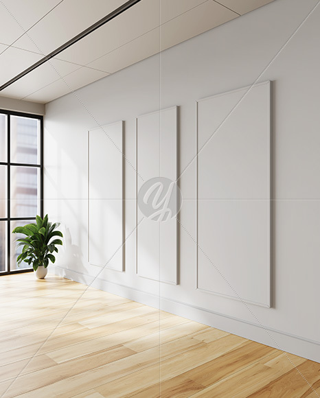 Three Framed Posters on a Wall Mockup