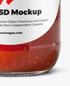 Clear Glass Jar with Pizza Sauce Mockup