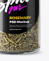 Glass Spice Jar with Rosemary Mockup