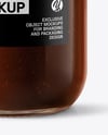 Clear Glass Jar with BBQ Sauce Mockup