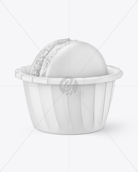 Paper Cup with Macaron Cookie Mockup