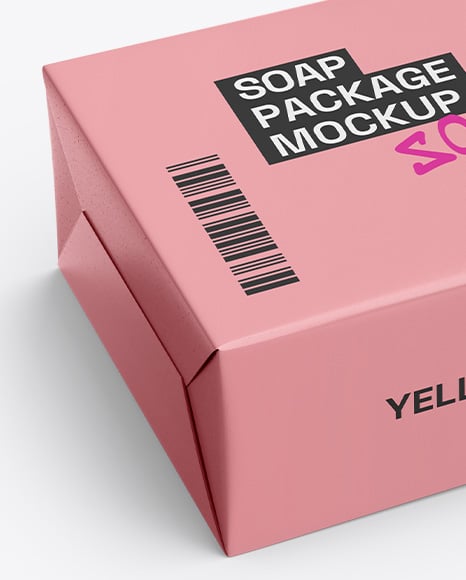 Paper Soap Bar Mockup - Half Side View