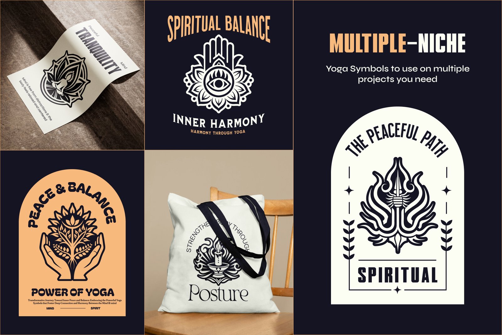Yoga Symbols Vector Art Set