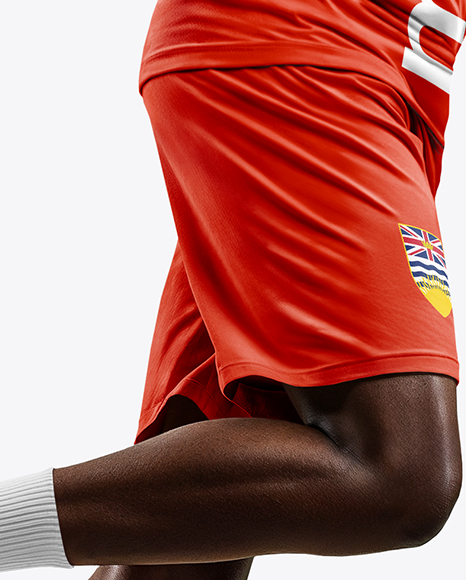 Afro-American Basketball Player Wearing Full Basketball Uniform Mockup