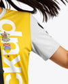 Woman Wearing Soccer Jersey and Shorts Mockup