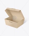 Opened Kraft Food Box Mockup