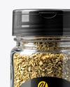 Glass Spice Jar with Oregano Mockup