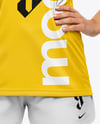 Woman Wearing Soccer Jersey and Shorts Mockup