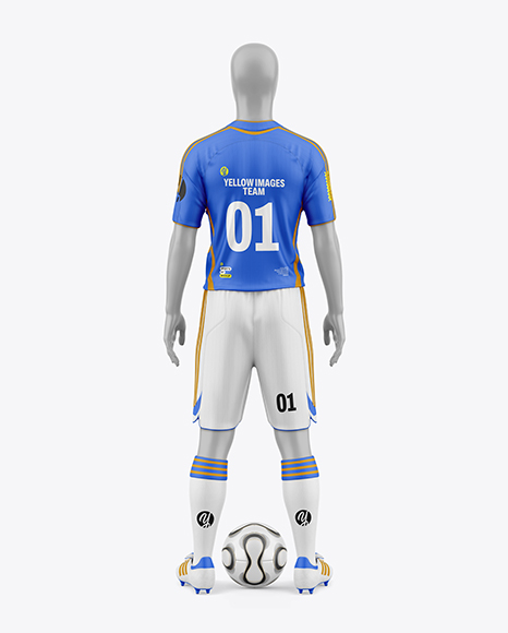 Full Soccer Kit w/ Mannequin Mockup - Back View