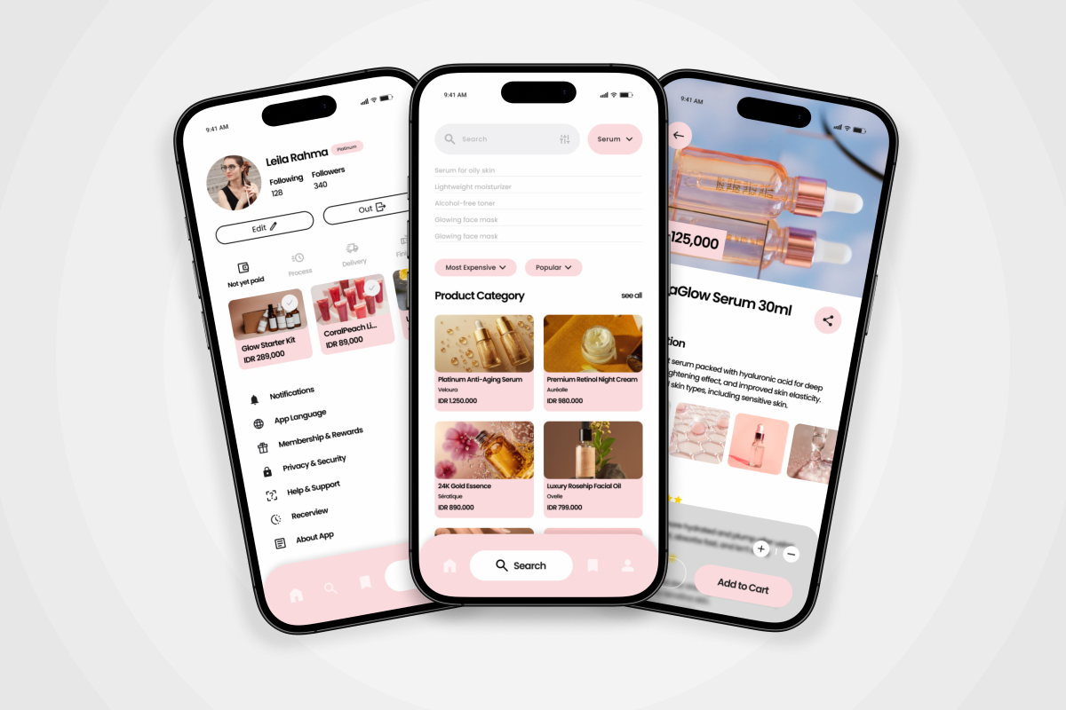Skinory – Beauty Shop App UI Design Template