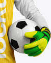 Soccer Goalkeeper Wearing V-Neck Long Sleeve Jersey Mockup