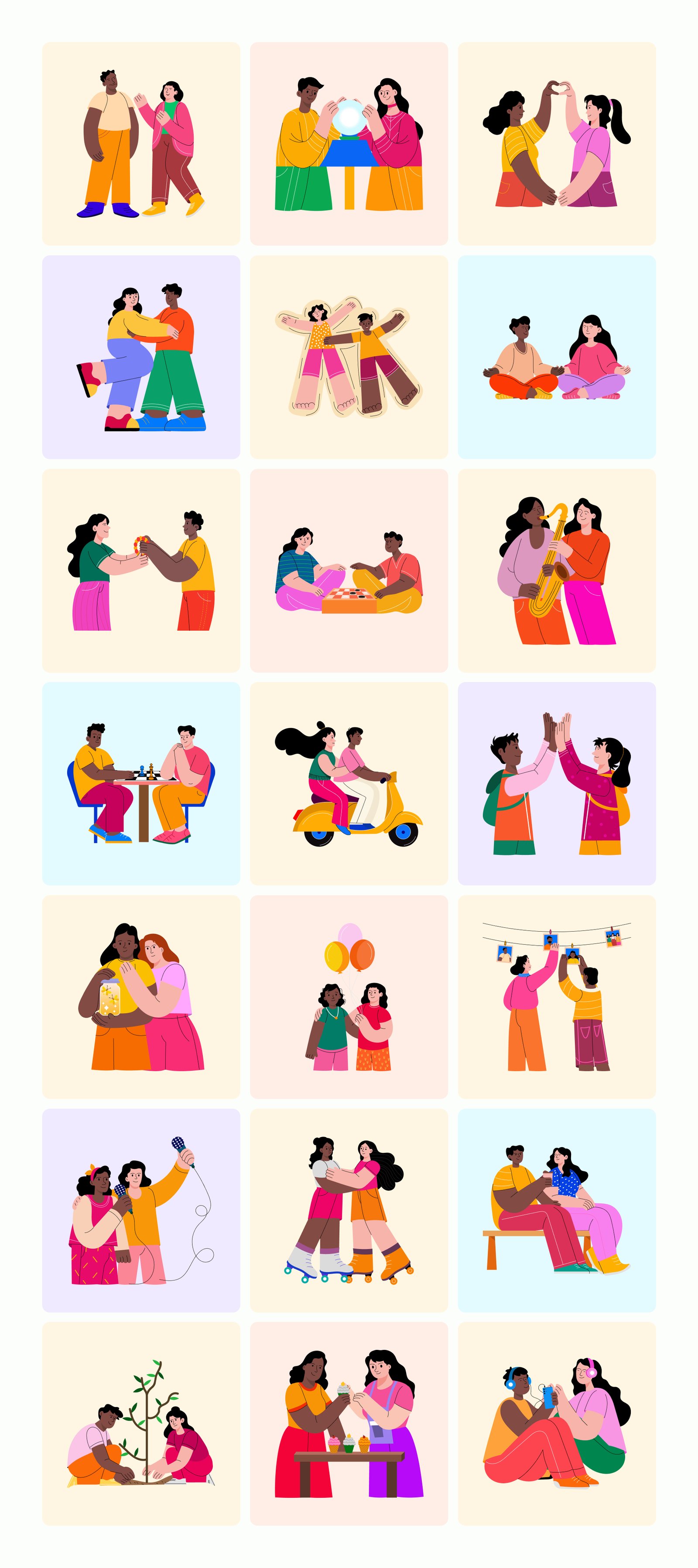 Friends Illustration Art Set