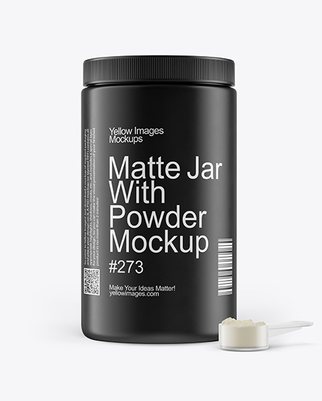 Matte Jar With Powder Mockup - Opened+Matte+Jar+With+Cream+Mockup+In+Jar+Mockups+On+Yellow