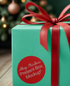 Christmas Gift Box with Red Bow Mockup