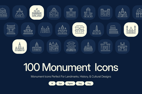 Monument Icon Art Set