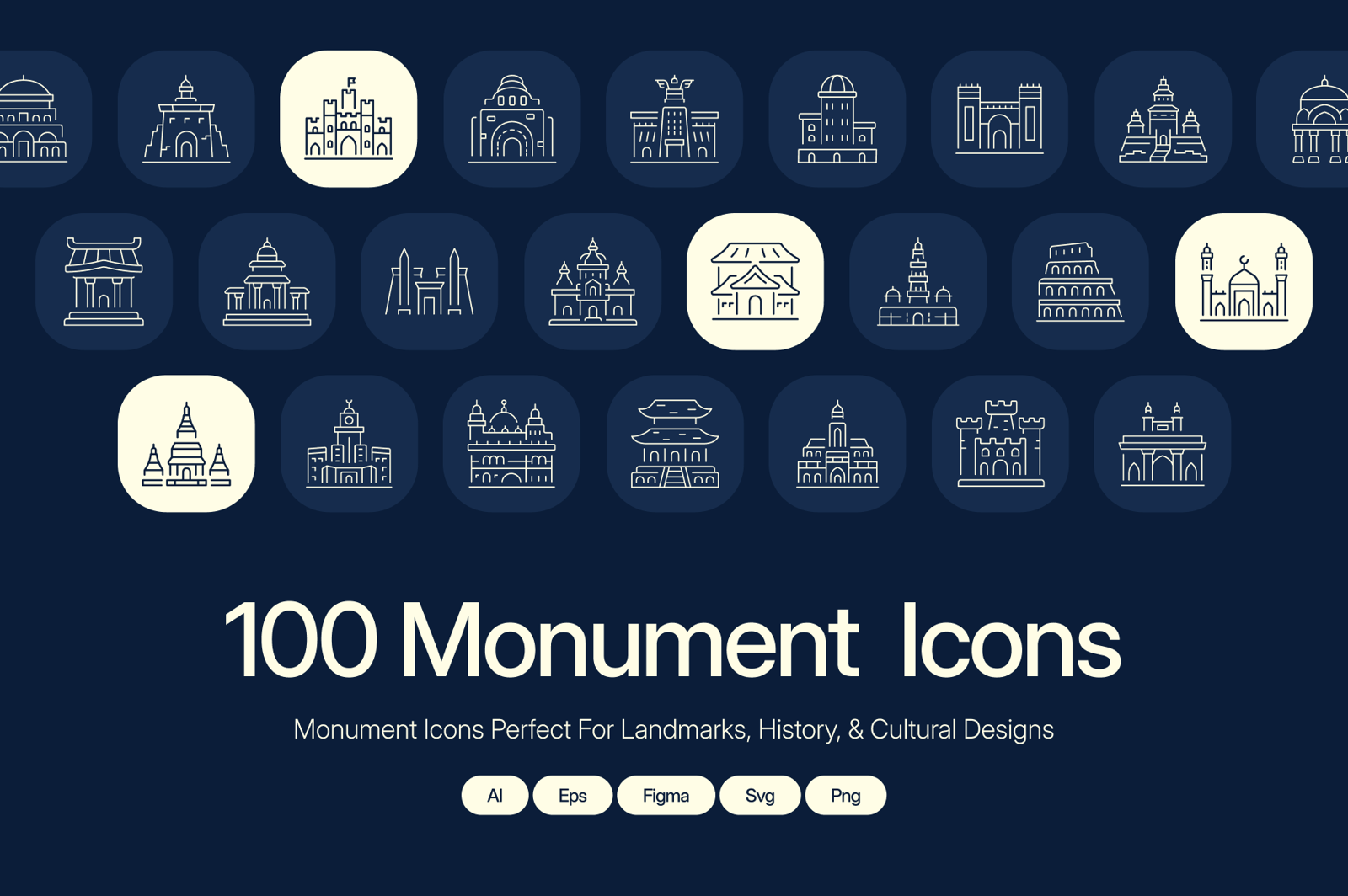 Monument Icon Art Set