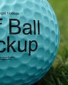 Golf Ball on Green Grass Mockup