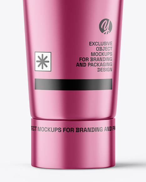 Metallic Cosmetic Tube with Box Mockup