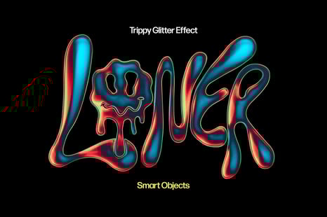 Trippy Glitter Effect - Chrome effect
