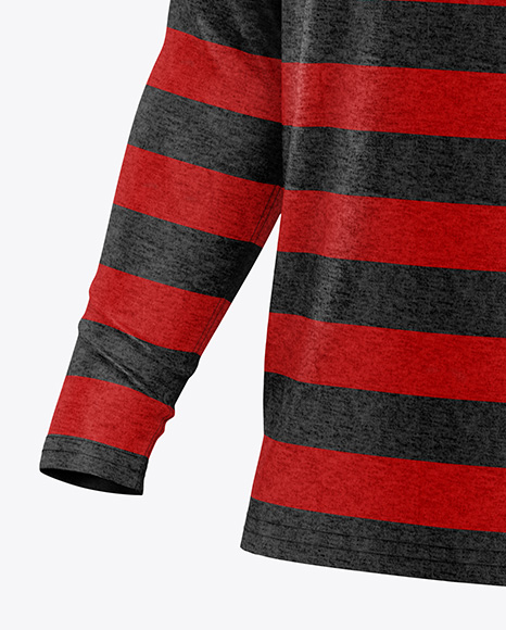 Men's Heather Raglan Long Sleeve Polo Shirt Mockup - Half Side View