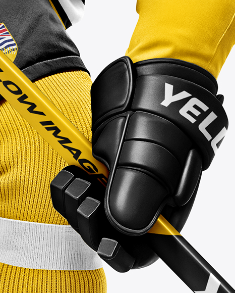Man Wearing Full Ice Hockey Kit Mockup