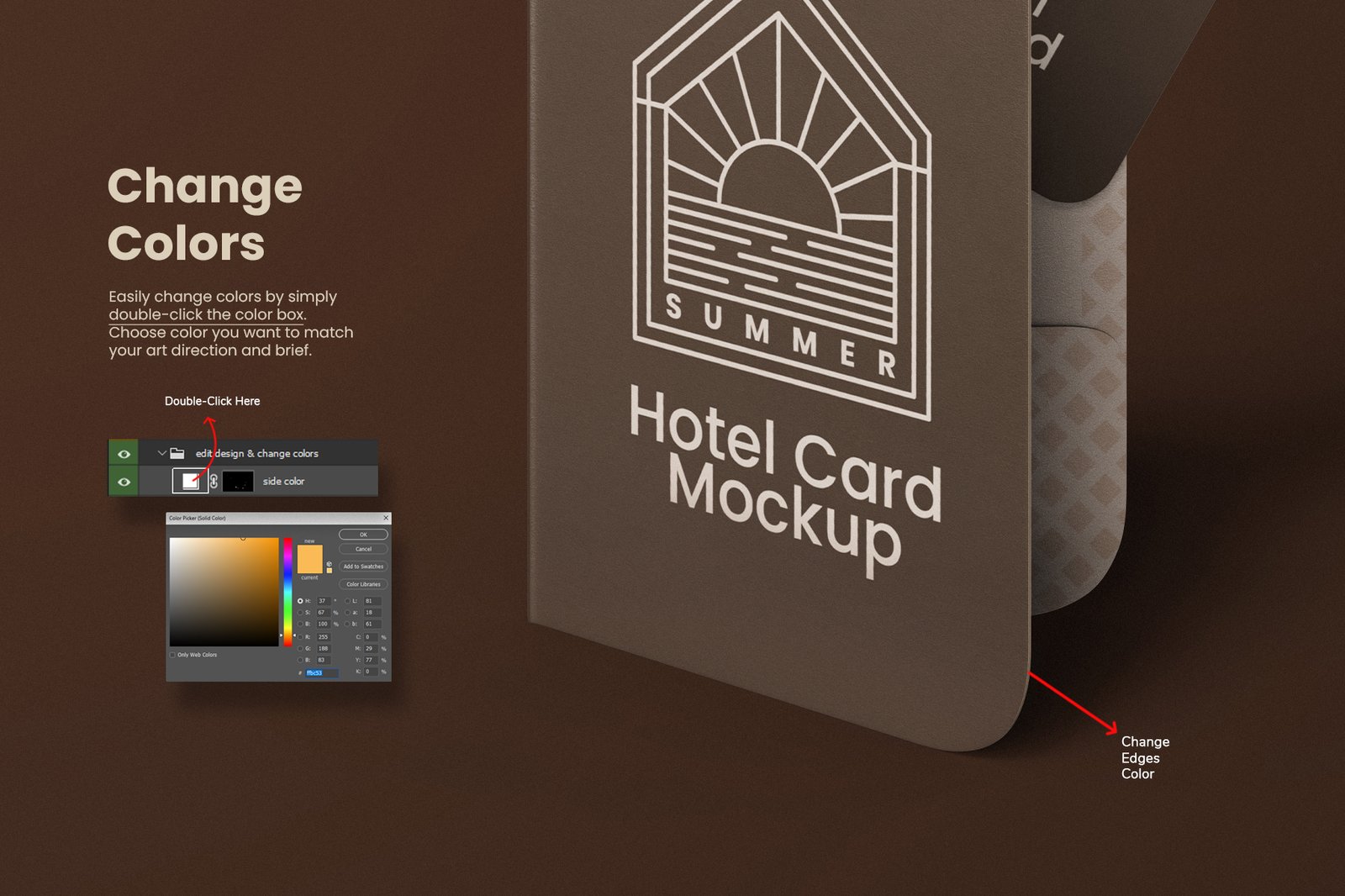 Hotel Room Key Card PSD Mockup Set