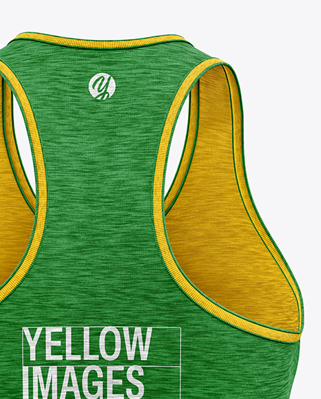Women's Melange Tank Top Mockup - Back View