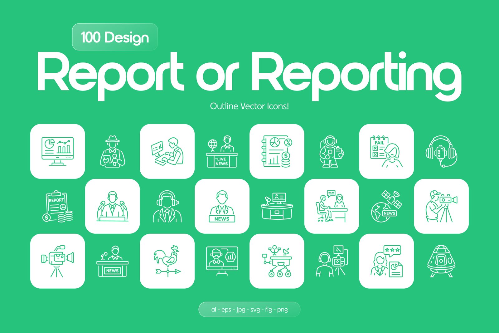 Report or Reporting Icon Set