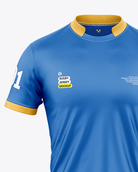 Crew Neck Rugby Jersey Mockup - Front View