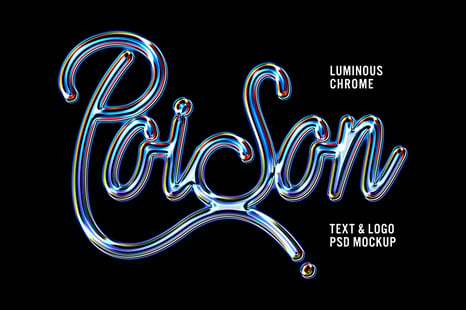 Luminous Chrome Text & Logo Effect - Chrome text