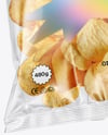 Clear Plastic Snack Bags with Potato Chips Mockup