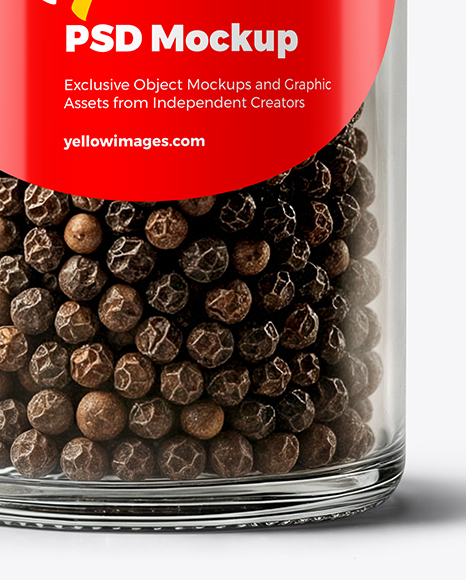 Spice Jar with Whole Black Pepper Mockup
